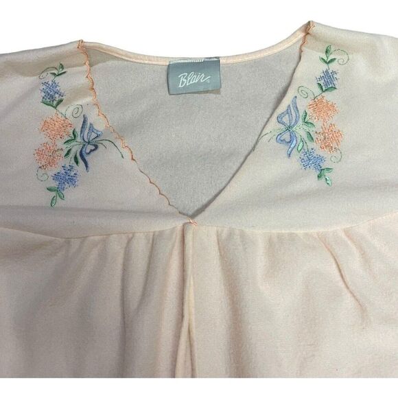 Blair Light Pink Flower Embroidered Vintage Nightgown 2XL Dressing Gown XXL - Picture 1 of 6